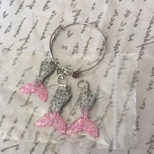 Mermaid bracelet and matching earrings